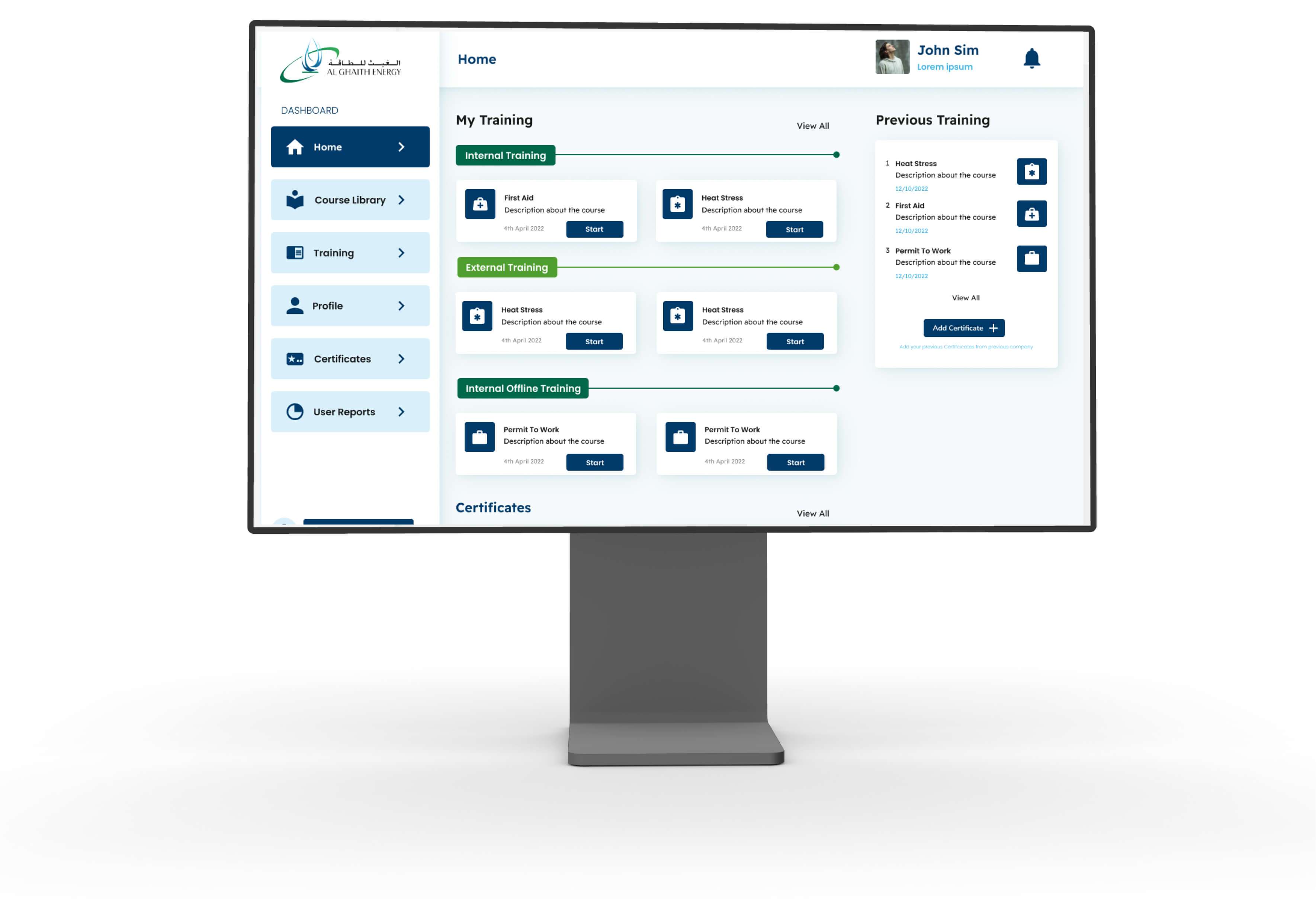 The LMS is made to provide a centralized system to facilitate training courses as part of Al Ghaith’s growing compliance requirement and to track course completion.