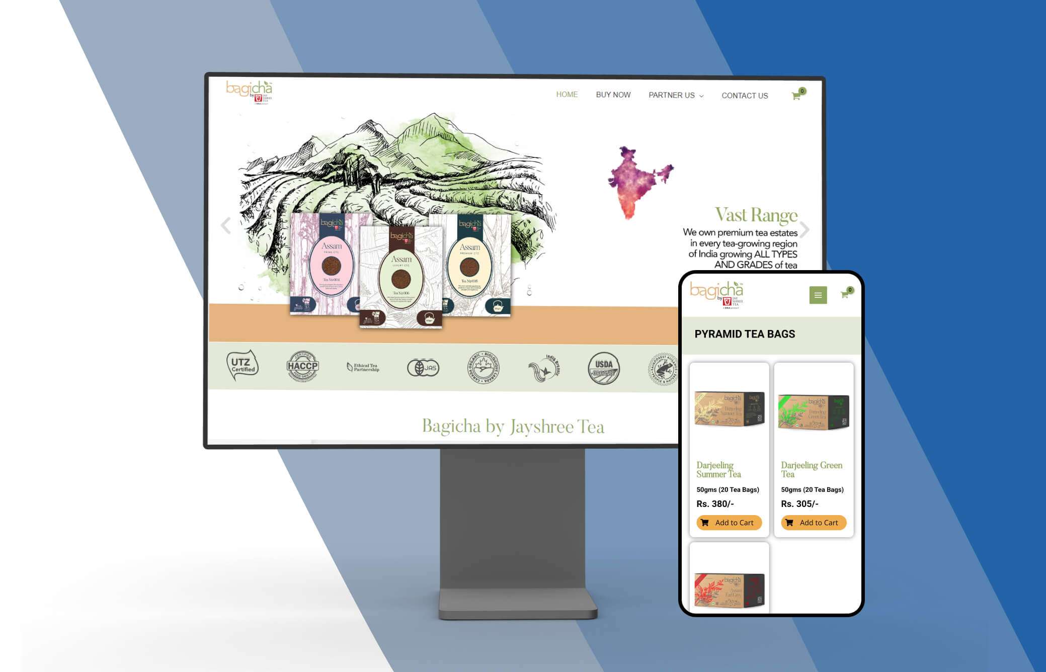 Bagicha by Jayshree Tea | eCommerce website developed for the Birla group