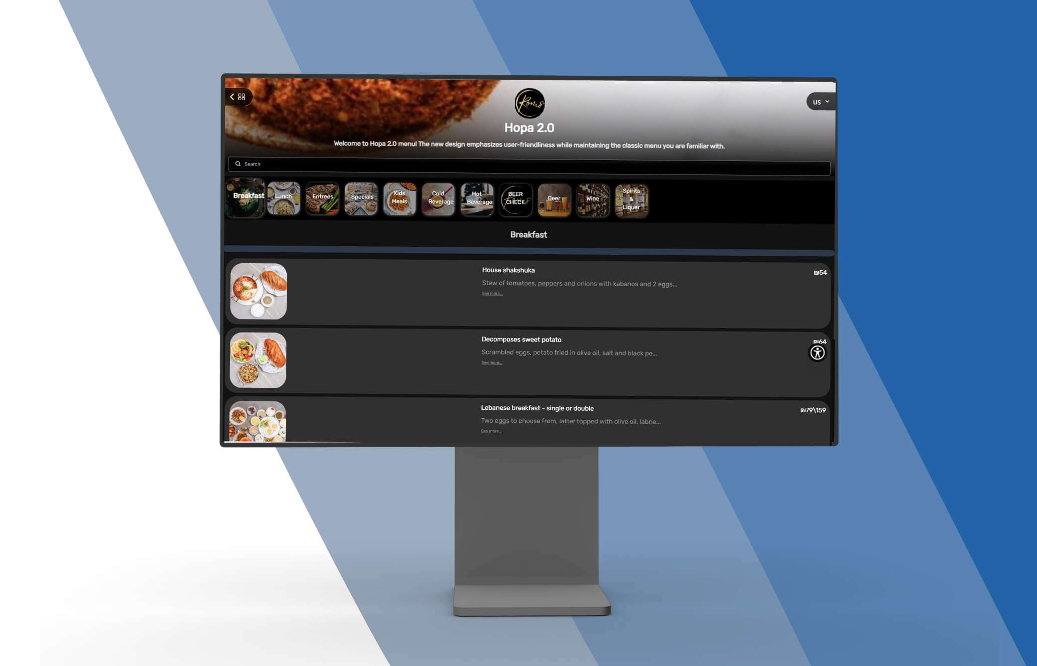 Hopa - Menu | A dining application enables customers to scan the menu and place food orders