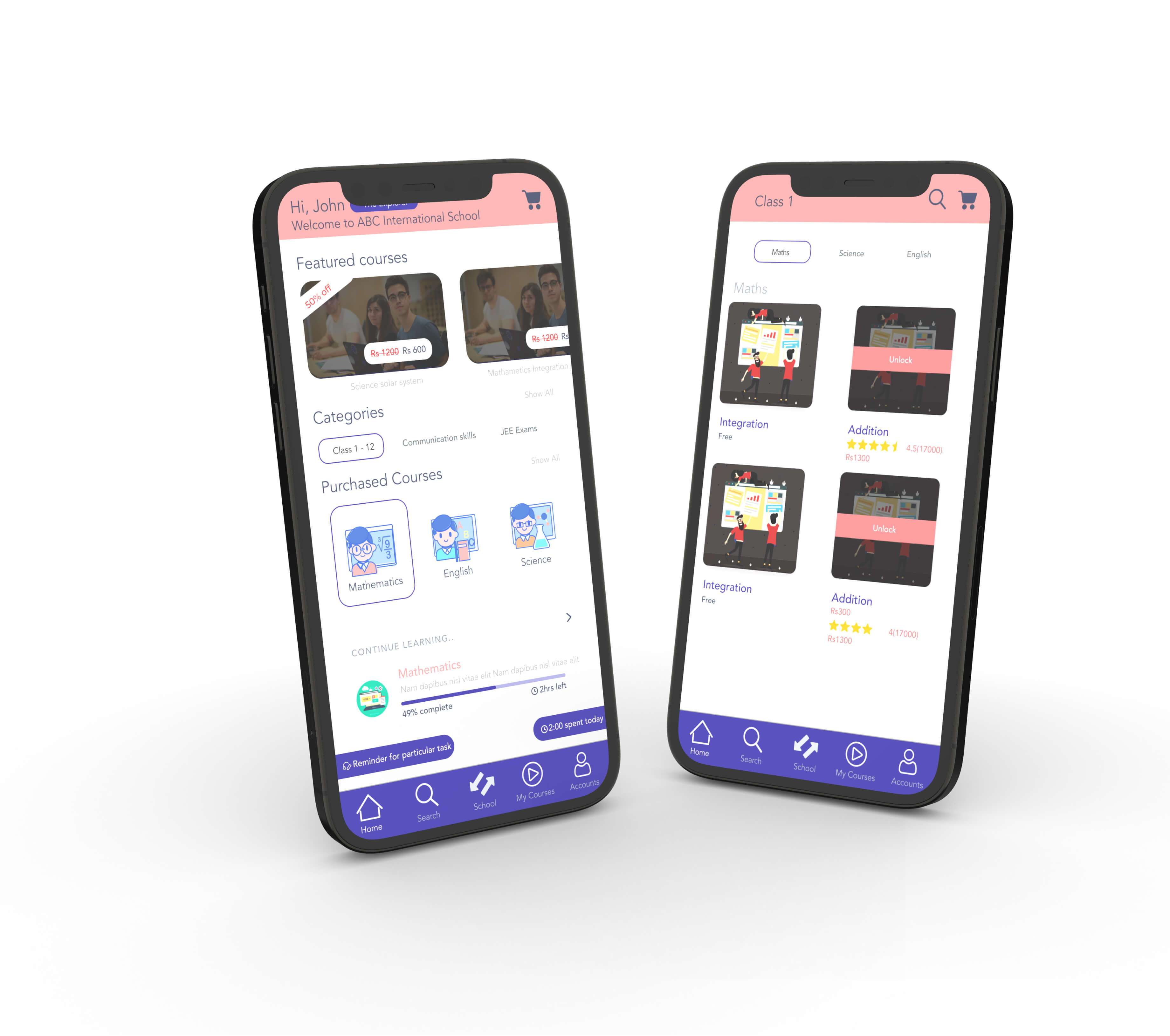 LMS mobile app for education in India that has grade wise & subject wise contents with multi language support so as to be used in any state | Made by Krishworks.
